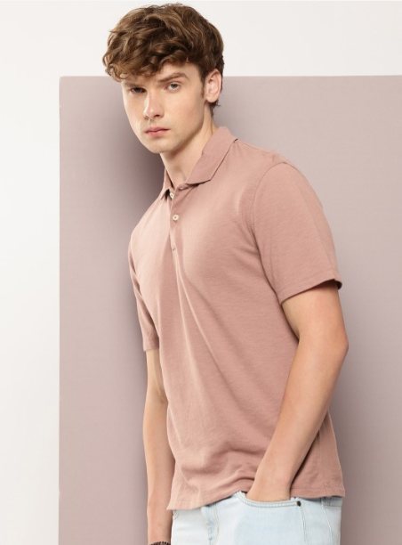 Solid Polo Pure Cotton T-shirt