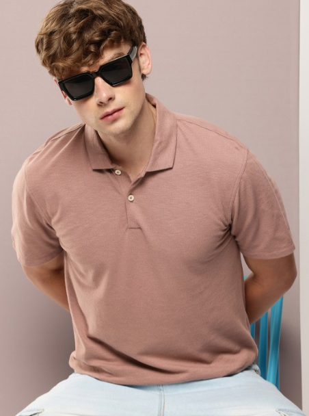 Solid Polo Pure Cotton T-shirt